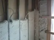 A wall with insulation in it